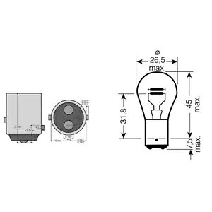 10 d OSRAM 12V 21/5W BAY15D Malaguti 50 F15 Firefox 2005-2009- 10 Bulbs OSRAM 12V 21/5W BAY15D Malaguti 50 F15 Firefox 2005-2009-