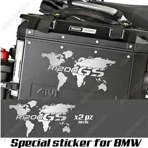 yA XebJ[ O[u BMW R 1200 GS AC  X[cP[Xp Vo[- Pair Sticker Globe BMW R 1200 GS AC Planisphere for Suitcase Silver-