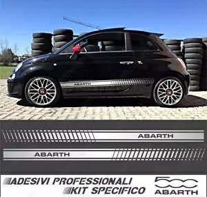 �X�e�b�J�[ �X�g���b�v �T�C�h �T�C�h ���C�g �A�o���g �t�B�A�b�g 500 2007-2016 �V���o�[ M ���[�h��- Sticker strip sides side lights Abarth Fiat 500 2007-2016 silver M ladle- �y���s�A���i�z