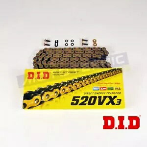 DID �S�[���h X�����O 520�s�b�` 102�����N VX3 �W���C���g�����N�t�`�F�[�� DID Gold X-ring 520 Pitch 102 Link VX3 Chain with Joining Link �y���s�A���i�z