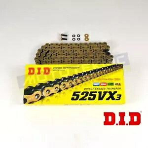 DID �S�[���h X�����O 525 �s�b�` 106 �����N VX3 �W���C���g�����N�t���`�F�[�� DID Gold X-ring 525 Pitch 106 Link VX3 Chain with Joining Link �y���s�A���i�z