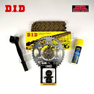 DID JT X-Ring �S�[���h �`�F�[��&�X�v���P�b�g�L�b�g ���}�n RZ250R�p + �t�B�b�g�L�b�g DID JT X-Ring Gold Chain & Sprocket Kit for Yamaha RZ250R + Fit Kit �y���s�A���i�z