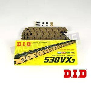 DID �S�[���h X�����O 530 �s�b�` 112 �����N VX3 �W���C���g�����N�t���`�F�[�� DID Gold X-ring 530 Pitch 112 Link VX3 Chain with Joining Link �y���s�A���i�z