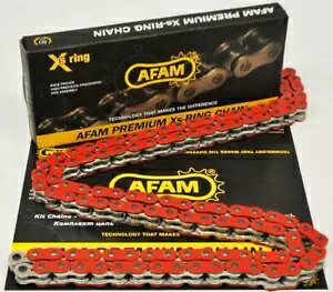 AFAM 520 �s�b�` 94 �����N ���b�h�`�F�[�� ���������N�t�� AFAM 520 Pitch 94 Link Red Chain With Joining Link �y���s�A���i�z