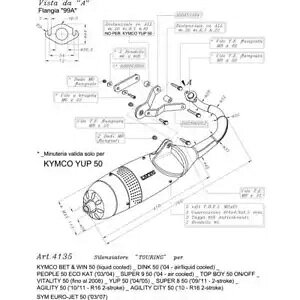 Rv[gGL][XgVXe Leovince Touring Kymco People 50 Eco Kat 2003 - 2004 Complete Exhaust System Leovince Touring Kymco People 50 Eco Kat 2003 - 2004