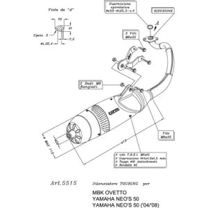 Rv[gGL][XgVXe Leovince Touring Steel Mbk Ovetto 50 2002 - 2012 Complete Exhaust System Leovince Touring Steel Mbk Ovetto 50 2002 - 2012