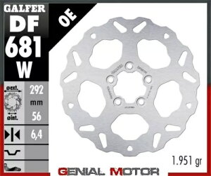 Galfer ���A �u���[�L �f�B�X�N WAVE FIXED 292x6.4mm HARLEY.D FLS SOFTAIL SLIM 2015 Galfer Rear Brake Disc WAVE FIXED 292x6.4mm HARLEY.D FLS SOFTAIL SLIM 2015 �y���s�A���i�z