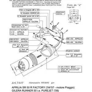 Rv[g GL][Xg VXe Leovince Touring Aprilia Sr 50 R Factory 2004 - 2012 Complete Exhaust System Leovince Touring Aprilia Sr 50 R Factory 2004 - 2012