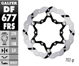 Galfer �t�����g �u���[�L �f�B�X�N �E�F�[�u �t���[�e�B���O �I�[�o�[�T�C�Y Gro 270 �K�X EC 250 F 2010- Galfer Front Brake Disc Wave Floating Oversize Gro 270 Gas EC 250 F 2010- �y���s�A���i�z