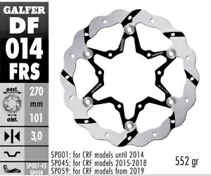 Galfer �u���[�L�f�B�X�N �t�����g �E�F�[�u �t���[�e�B���O �I�[�o�[�V �O�� 270 �z���_ CR 125 R 2002 2004- Galfer brake disc front wave floating oversi gro 270 honda cr 125 r 2002 2004- �y���s�A���i�z