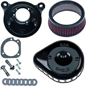 S&S TCN GAN[i[ - ubN - tς - '01-17 cCJ I[v{bNX 170-0442 S&S Cycle Air Cleaner - Black - Mounted - '01-17 Twin Cam OPEN BOX 170-0442