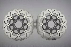�u���[�L�f�B�X�N �t�����g �E�F�[�u �t���[�g 282 mm ���}�n FZR 400 4DX EBE 1990-�̃y�A Pair of brake discs front wave fleet 282 mm Yamaha FZR 400 4DX EBE 1990- �y���s�A���i�z