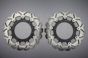 EF[u t[eBO tg u[L fBXN 300mm ̃yA }n VMAX 1200 V-MAX 1993-2007 Pair of Wave Floating Front Brake Discs 300mm YAMAHA VMAX 1200 V-MAX 1993-2007