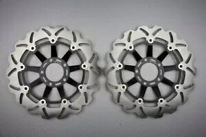 EF[u t[eBO tg u[L fBXN 300mm yA SUZUKI GSX-R 750 FAGAH 1985-1987 Pair of Wave Floating Front Brake Discs 300mm SUZUKI GSX-R 750 F, G, H 1985-1987