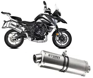 Mivv �I�[�o���X�e�����X�X�`�[�����G�L�]�[�X�g�X�g�[�� Benelli TRK 702 / X 2023 - 2024�p Exhaust Storm by Mivv Oval Stainless Steel for Benelli TRK 702 / X 2023 - 2024 �y���s�A���i�z