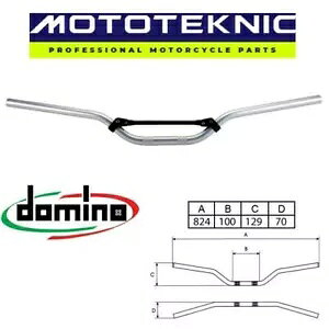 Domino Ch nCxh u[X Vo[ gCA nho[A}n oCNɓK Domino Wide High Bend Braced Silver Trials Handlebar to fit Yamaha Bikes