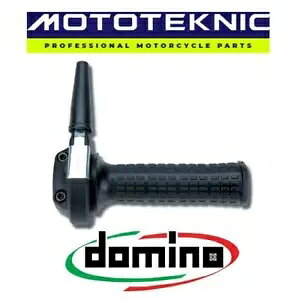 Domino Ghepard �N���[�� �X���b�g���A�u���b�N �O���b�v�t���ABaron �o�C�N�ɓK�� Domino Ghepard Chrome Throttle with Black Grips to fit Baron Bikes �y���s�A���i�z