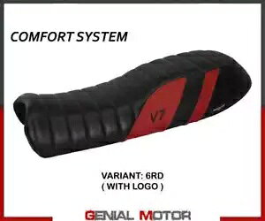 V[g Th Jo[ fCrX RtH[g VXe bh RD+S T.I.gEObcB V7 2012-2020 Seat saddle cover Davis comfort system Red RD+logo T.I. Moto Guzzi V7 2012-2020