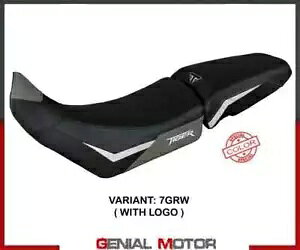 V[g Th Jo[ h[o[ O[ zCg GRW + S T.I.gCAt ^CK[ 900 2020-2023 Seat saddle cover Dover Gray White GRW + logo T.I. Triumph Tiger 900 2020-2023