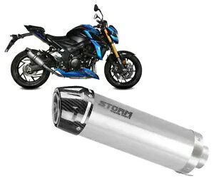 �G�L�]�[�X�g�}�t���[ �X�g�[�� GP ST.STEEL �J�[�{���L���b�v �X�Y�L GSX-S 750 2017 - 2020�p Exhaust Muffler Storm GP ST.STEEL carbon cap for SUZUKI GSX-S 750 2017 - 2020