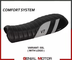 �V�[�g�T�h���J�o�[ Davis comf sys �V���o�[ SL+���S T.I.���g�E�O�b�c�B V7 2012-2020 Seat saddle cover Davis comf sys Silver SL+logo T.I. Moto Guzzi V7 2012-2020 �y���s�A���i�z