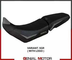 ThJo[ V[gJo[ h[o[O[ SIZE + S T.I. 2020 gCAt ^CK[ 900 -2023- Saddle cover seat cover Dover grey SIZE + logo T.I. 2020 for Triumph Tiger 900 -2023-