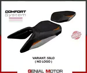 ThJo[ Mirje Comf VXe Vo[ IW SLO T.I.KTM 125 Duke 2017 -2023- Saddle cover Mirje Comf system silver orange SLO T.I.KTM 125 Duke 2017 -2023-