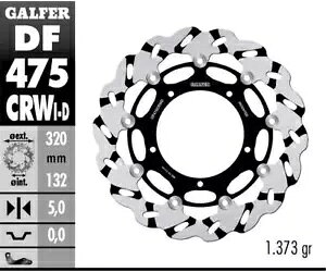 Galfer �u���[�L�f�B�X�N �t�����g �E�F�[�u �t���[�e�B���O �O�� �� 320x5 ���}�n MT-10 SP 2017- Galfer brake disc front wave floating gro left 320x5 Yamaha MT-10 SP 2017- �y���s�A���i�z