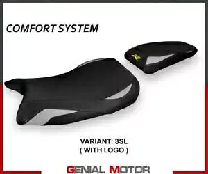 ThJo[ Petra Comf system Vo[ SL + S T.I.BMW S 1000 R 2021-2023- Saddle cover Petra Comf system silver SL + logo T.I.BMW S 1000 R 2021-2023-