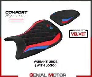 ThJo[ Waal Velvet Comf VXe bhubN + S T.I.BMW S 1000 RR 2019 -2023- Saddle cover Waal Velvet Comf system red-black + logo T.I.BMW S 1000 RR 2019 -2023-