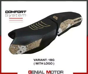 V[g Th Jo[ \[z[ Rt VX x[W BG+S T.I.BMW R 1250 GS Adv 2019-2023 Seat saddle cover Soho comf sys Beige BG+logo T.I.BMW R 1250 GS Adv 2019-2023