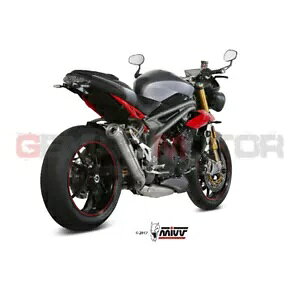 Mivv rC}t[ Wu X`[ [ gCAt Xs[h gv 2016 - 2017p Mivv Exhaust Muffler Ghibli Steel Low for Triumph Speed Triple 2016 - 2017