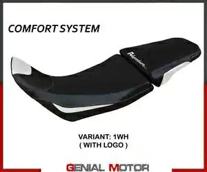 ThJo[ Deline Comf VXe zCg WH + S T.I.z_ AtJcC1100 2020 -2023- Saddle cover Deline Comf system white WH + logo T.I. Honda Africa Twin1100 2020 -2023-