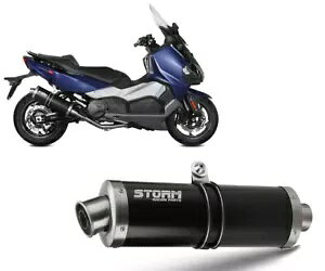 �t���G�L�]�[�X�g�X�g�[�� By Mivv �I�[�o���X�`�[�� �u���b�N Sym Maxsym 2020 - 2021 Full Exhaust Storm By Mivv Oval Steel Black Sym Maxsym 2020 - 2021 �y���s�A���i�z