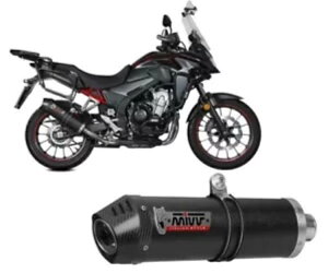 �G�L�]�[�X�g�}�t���[ Mivv OVAL Carbonio �J�[�{���G���h�L���b�v�t�� HONDA CB 500 X 2021 2023 Exhaust Muffler Mivv OVAL Carbonio with Carbon End Cap HONDA CB 500 X 2021 2023
