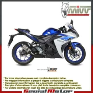 Mivv rC}t[ Suono XeX| }n Yzf R3 2015 - 2018p Mivv Exhaust Muffler Suono Stainless Steel for Yamaha Yzf R3 2015 - 2018