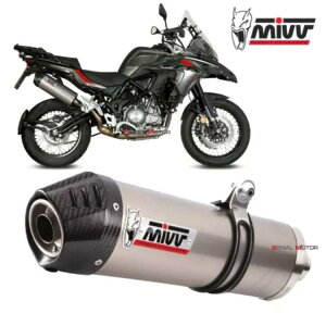 Mivv GL][Xg}t[ I[o `^ J[{ Lbv Jbg BENELLI TRK 502 X 2018 - 2023 Mivv Exhaust Muffler Oval Titanium Carbon Cap kat BENELLI TRK 502 X 2018 - 2023
