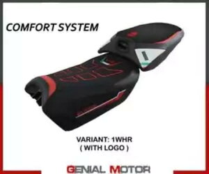 ThJo[ Meknes Comf VXe zCgbh + S T.I.hDJeB eBXg[_V4 2022-2023- Saddle cover Meknes Comf system white-red + logo T.I. Ducati MultistradaV4 2022-2023-