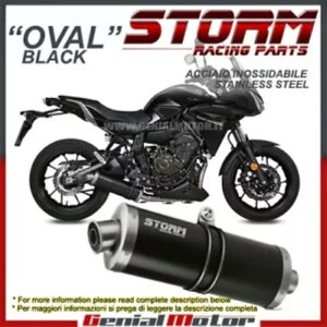 tVXe Xg[ by Mivv }t[ I[o Nero inox }n g[T[ 700 2017 17 Full System Storm by Mivv Muffler Oval Nero inox Yamaha Tracer 700 2017 17