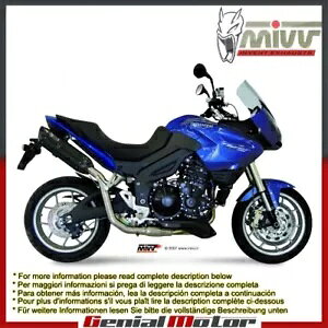 Mivv rC}t[ Suono ubN XeXX`[ gCAt ^CK[ 1050 2007 - 2013 Mivv Exhaust Muffler Suono Black Stainless Steel Triumph Tiger 1050 2007 - 2013