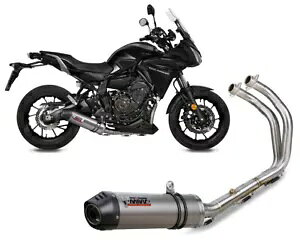 �R���v���[�g�G�L�]�[�X�g Mivv OVAL �`�^��+�J�[�{���L���b�v Yamaha Tracer 7 GT 2021 - 2023 Complete Exhaust Mivv OVAL Titanium+Carbon Cap Yamaha Tracer 7 GT 2021 - 2023 �y���s�A���i�z