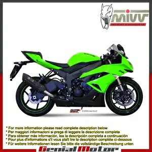 Mivv rC}t[ Suono ubN XeX| Kawasaki Zx-6 R 2009 - 2016p Mivv Exhaust Muffler Suono Black Stainless Steel for Kawasaki Zx-6 R 2009 - 2016