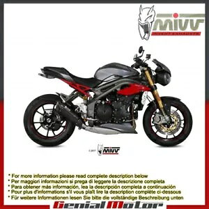 Mivv rC}t[ Suono ubN X`[ [ gCAt Xs[h gv 2016 - 2018p Mivv Exhaust Muffler Suono Black Steel Low for Triumph Speed Triple 2016 - 2018