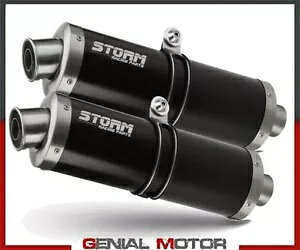 Exhaust Storm by Mivv }t[ I[o Nero X`[ }n TDM 900 2002 - 2014p Exhaust Storm by Mivv Mufflers Oval Nero Steel for Yamaha Tdm 900 2002 - 2014