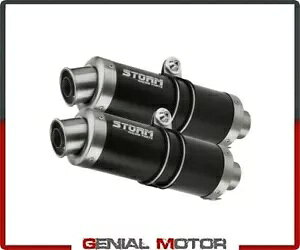 排気ストーム by Mivv マフラー オーバル Nero スチール カワサキ ZZR 1400 2008 - 2011用 Exhaust Storm by Mivv Mufflers Oval Nero Steel for Kawasaki Zzr 1400 2008 - 2011