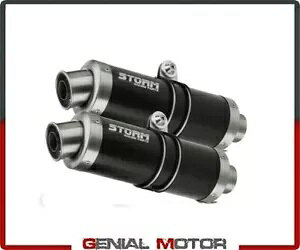 排気ストーム by Mivv マフラー オーバル Nero スチール アプリリア RSV 1000 2004 - 2008用 Exhaust Storm by Mivv Mufflers Oval Nero Steel for Aprilia Rsv 1000 2004 - 2008