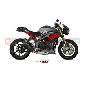 Mivv rC}t[ Suono ubN X`[ [ gCAt Xs[h gv 2016 - 2017p Mivv Exhaust Muffler Suono Black Steel Low for Triumph Speed Triple 2016 - 2017