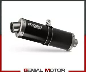 Exhaust Storm by Mivv }t[ I[o ubN AvA yK\ Xg[_ 650 2011 11 Exhaust Storm by Mivv Mufflers Oval Black Aprilia Pegaso Strada 650 2011 11