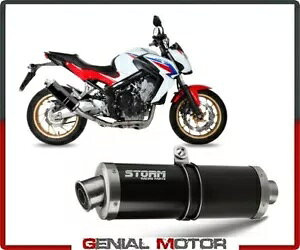 Mivv �ɂ��G�}�t���V�X�e�� �X�g�[�� �I�[�o�� �u���b�N �C�m�b�N�X �z���_ CB 650 F 2014 2018 Catalyzed Full System Storm by Mivv Oval Black Inox Honda Cb 650 F 2014 2018 �y���s�A���i�z