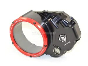 DUCABIKE CCDV03DA NANb`Jo[ ICoX ubN/bh DUCABIKE CCDV03DA CLEAR CLUTCH COVER OIL BATH BLACK/RED